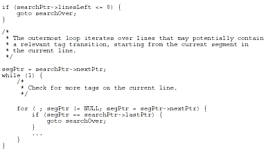 Figure 5. Comments in code have the form shown above, using